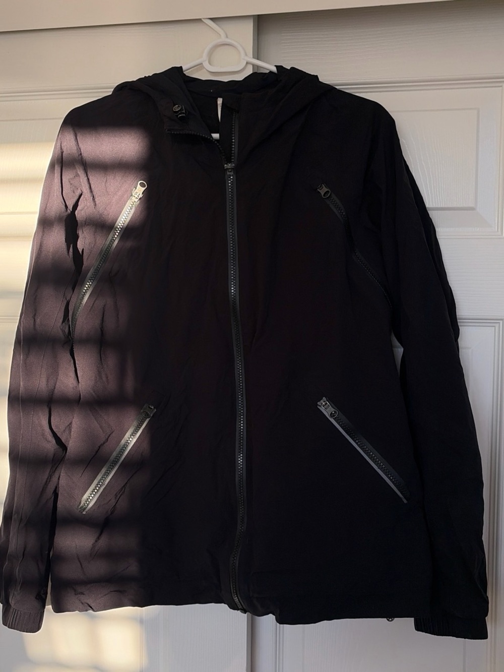 lululemon athletica Black Hooded Windbreaker Jacket